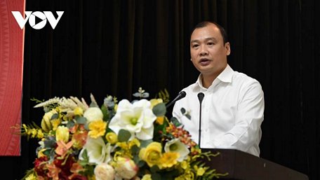 Ông Lê Hải Bình thông tin tại Hội nghị Báo cáo viên tháng 7/2021 của Ban Tuyên giáo Trung ương.