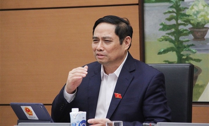Thủ tướng Chính phủ Phạm Minh Chính phát biểu thảo luận tại tổ đại biểu Quốc hội, chiều 22/10.