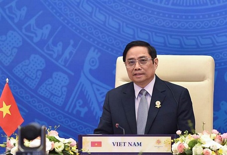 Ngày 29/10, Thủ tướng Chính phủ Phạm Minh Chính đồng chủ trì Đối thoại chiến lược quốc gia giữa Việt Nam và Diễn đàn Kinh tế thế giới. Ảnh: VGP