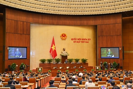 Ngày 10/11, Quốc hội tiến hành chất vấn và trả lời chất vấn đối với Bộ trưởng Bộ Y tế Nguyễn Thanh Long. Ảnh VGP/Nhật Bắc