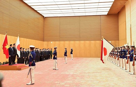 Lễ đón chính thức do Thủ tướng Nhật Bản Kishida Fumio chủ trì. Ảnh: VGP/Nhật Bắc