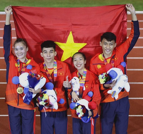  Đoàn thể thao Việt Nam đặt mục tiêu giành vị trí dẫn đầu tại SEA Games 31 - Ảnh: QUÝ LƯỢNG