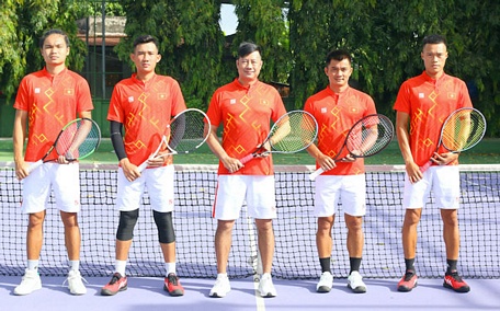 Tuyển quần vợt Việt Nam tham dự vòng play-off Davis Cup nhóm II (Ảnh: THANH THÚY)