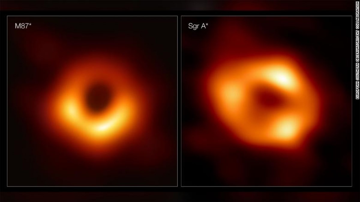 Mặc dù 2 hố đen này trông có vẻ giống nhau nhưng Sagittarius A* nhỏ hơn M87* 1.000 lần. Ảnh: CNN