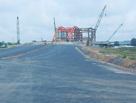 Gói thầu xây dựng cầu Cái Cam 2 hiện đã đạt 85,62%.