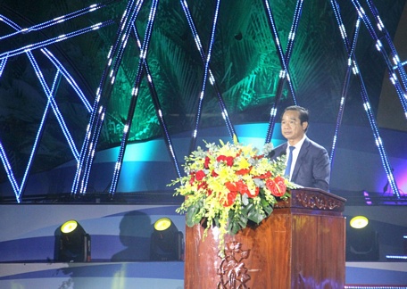Ủy viên Ban Chấp hành Trung ương Đảng, Bí thư Tỉnh ủy, Chủ tịch HĐND tỉnh - Nguyễn Văn Được phát biểu tại lễ khai mạc