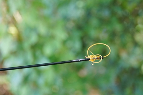  Để bắt được rắn mối, người săn dùng một cây cần câu có buộc sợi dây gân như dây thòng lọng để xiết rắn mối