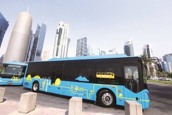 Xe buýt điện là phương tiện di chuyển chủ yếu tại Qatar trong suốt thời gian diễn ra World Cup - Ảnh: Agenzia Nova