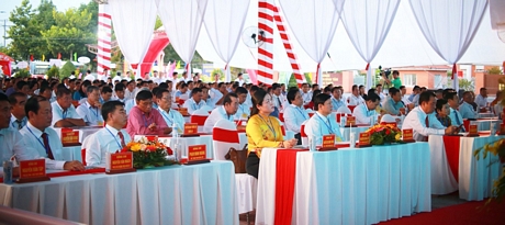 Đại biểu tham dự lễ công bố Quyết định công nhận huyện Bình Tân đạt chuẩn NTM