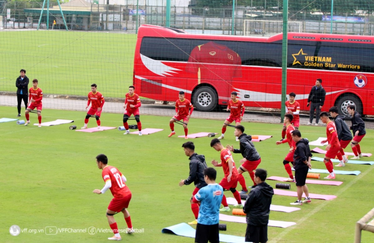 ĐT Việt Nam có 28 cầu thủ đi tập huấn tại Bà Rịa Vũng Tàu. (Ảnh: VFF). 