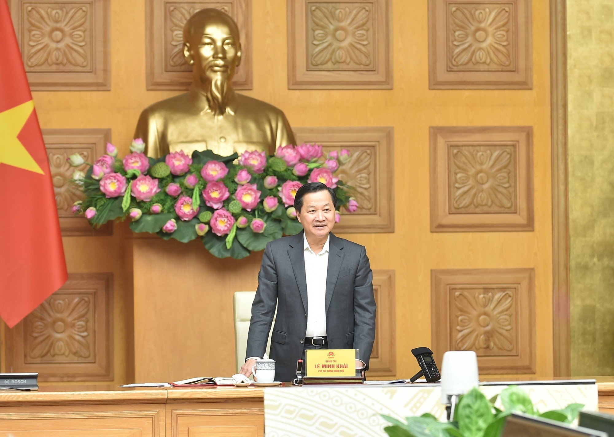 Phó Thủ tướng Lê Minh Khái: Lạm phát được kiểm soát theo mục tiêu đề ra. Ảnh VGP/Quang Thương