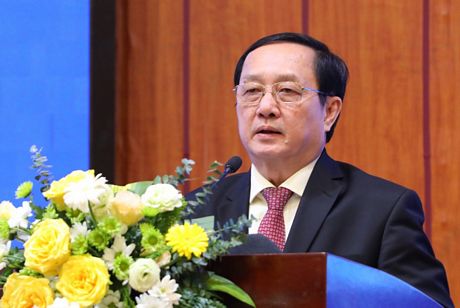 Bộ trưởng Bộ KH - CN Huỳnh Thành Đạt phát biểu tại Hội nghị Tổng kết và triển khai nhiệm vụ khoa học, công nghệ và đổi mới sáng tạo năm 2023.