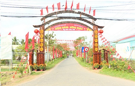 Cổng chào xã Chánh An đạt giải nhất hội thi.