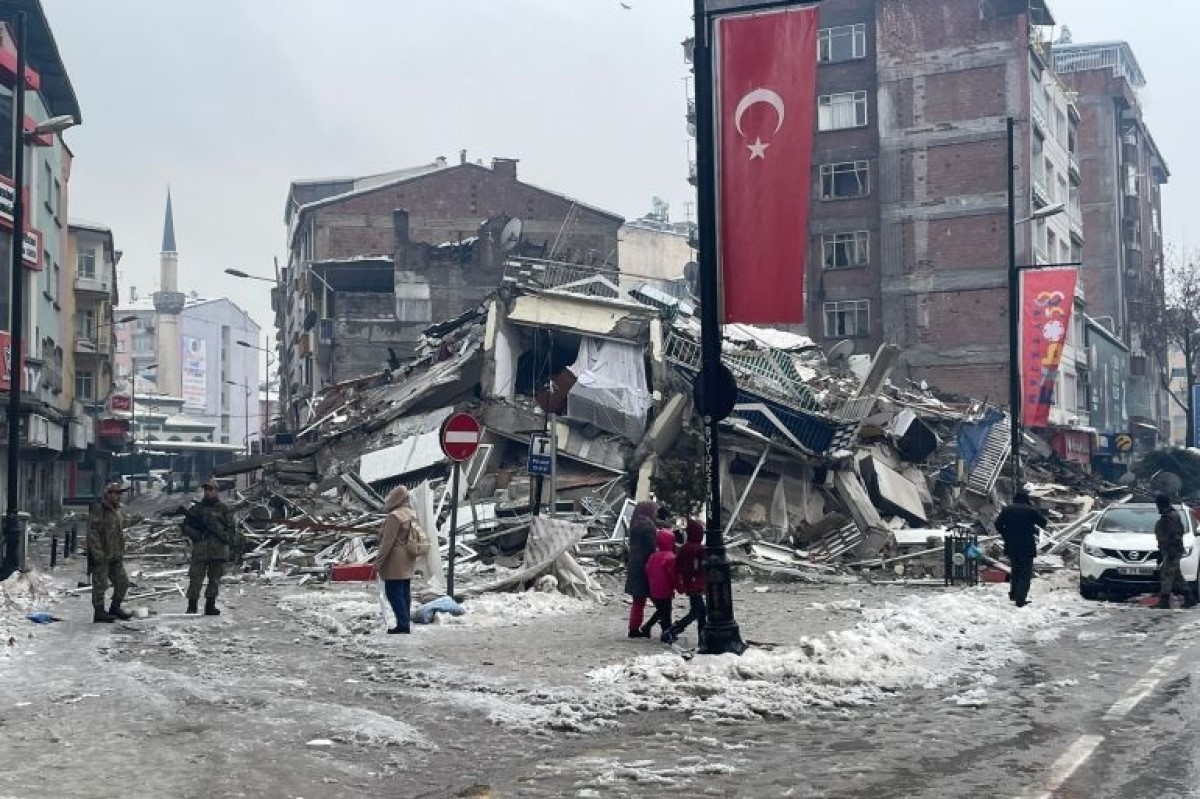 Trận động đất để lại thiệt hại nặng nề ở thành phố Malatya của Thổ Nhĩ Kỳ - Ảnh: Aljazeera.