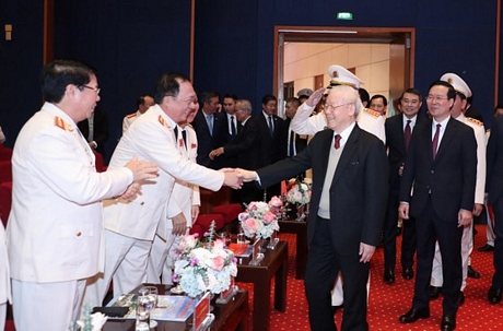 Buổi lễ vinh dự đón Tổng Bí thư Nguyễn Phú Trọng đến dự và chỉ đạo.