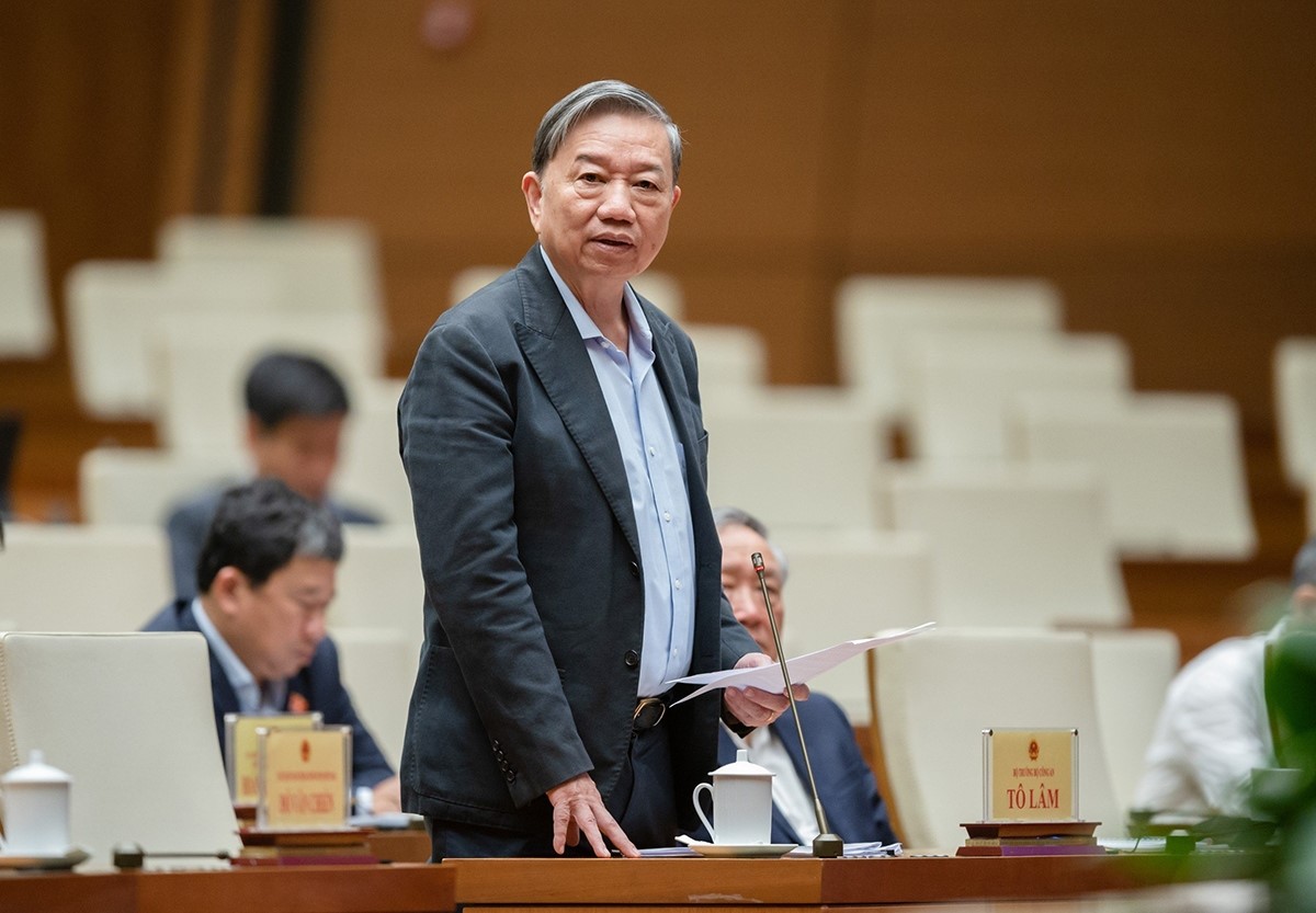 Bộ trưởng Bộ Công an Tô Lâm trả lời chất vấn của đại biểu Quốc hội
