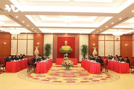  Toàn cảnh buổi điện đàm giữa Tổng Bí thư Nguyễn Phú Trọng với Tổng thống Hoa Kỳ Joe Biden. 