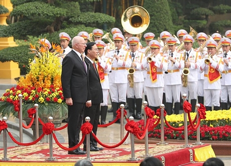 Đây là chuyến thăm cấp nhà nước đầu tiên của một nguyên thủ nước ngoài tới Việt Nam trong năm 2023 và là quốc khách đầu tiên mà Chủ tịch nước Võ Văn Thưởng đón tiếp trên cương vị mới - Ảnh: VGP/Nhật Bắc