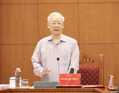 Tổng Bí thư Nguyễn Phú Trọng- Trưởng Ban Chỉ đạo phát biểu chỉ đạo cuộc họp.