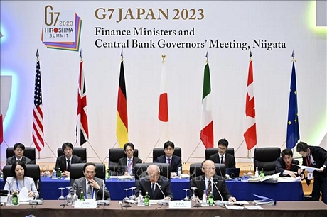 Cuộc họp của Các bộ trưởng tài chính của Nhóm các nước công nghiệp phát triển hàng đầu thế giới (G7) tại Niigata, Nhật Bản. Ảnh: Kyodo/TTXVN