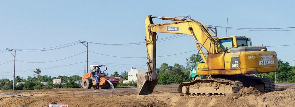 Cao tốc Mỹ Thuận- Cần Thơ đang tập trung giải quyết khó khăn nguồn cát xây dựng.