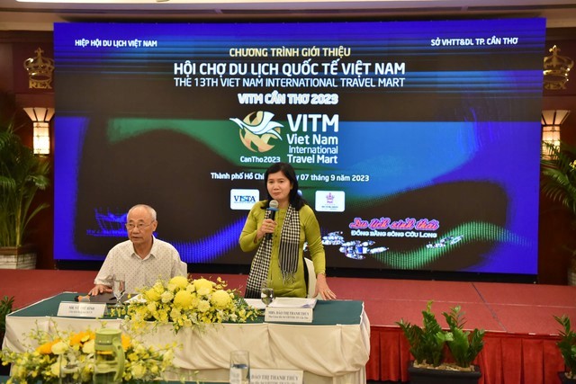 Bà Đào Thị Thanh Thúy, Phó Giám đốc Sở VHTT&DL Cần Thơ hy vọng Hội chợ VITM Cần Thơ 2023 sẽ góp phần phục hồi ngành du lịch trong khu vực sau đại dịch COVID-19 - Ảnh: VGP/Hải Nam