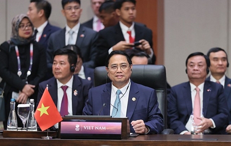 Thủ tướng có các bài phát biểu quan trọng tại tất cả các hội nghị trong khuôn khổ Hội nghị Cấp cao ASEAN lần thứ 43 - Ảnh: VGP