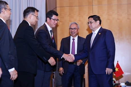 Thủ tướng Phạm Minh Chính tiếp lãnh đạo các tập đoàn lớn của Indonesia - Ảnh: VGP