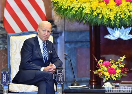 Tổng thống Hoa Kỳ Joe Biden phát biểu tại buổi tiếp.