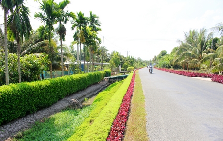 Diện mạo nông thôn của huyện Tam Bình đã có nhiều đổi mới. Tam Bình quyết tâm phấn đấu xây dựng huyện đạt chuẩn NTM vào cuối năm 2023.Ảnh: XUÂN TƯƠI