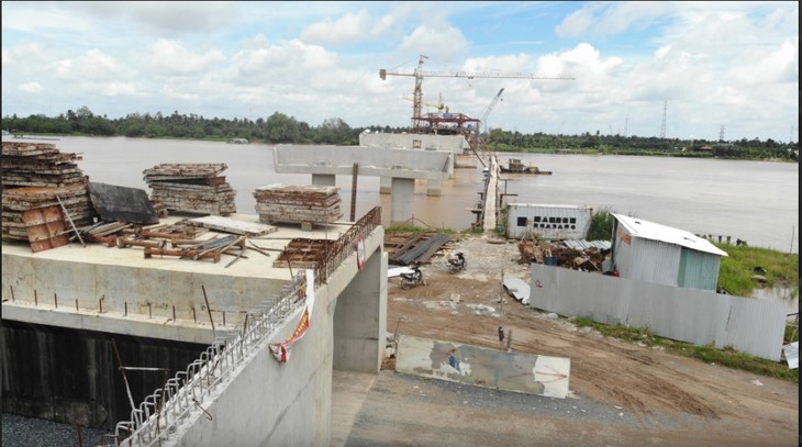Cầu Rạch Miễu 2 khởi công xây dựng từ ngày 29/3/2022 - Ảnh: MẬU TRƯỜNG