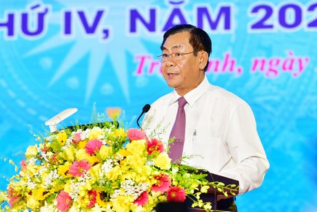 Phó Chủ tịch UBND tỉnh Lê Thanh Bình phát biểu chào mừng Ngày hội.