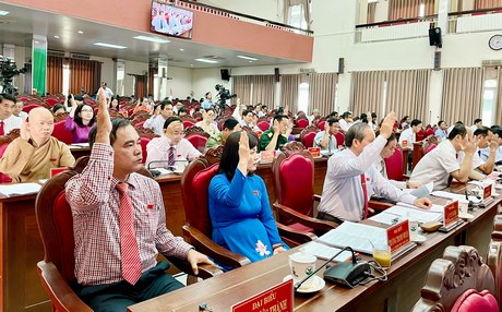 Đại biểu biểu quyết thống nhất thông qua nghị quyết.