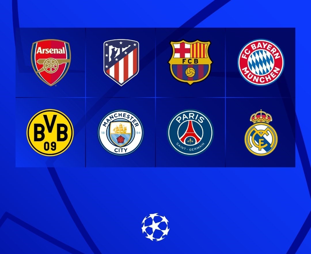 8 CLB sẽ tranh tài ở tứ kết Cúp C1 châu Âu 2023/2024. (Ảnh: UEFA). 