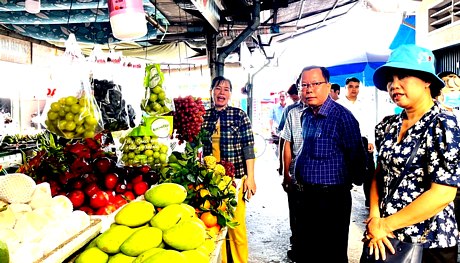 Chợ Phước Thọ đang thực hiện mô hình chợ thí điểm đảm bảo an toàn thực phẩm.