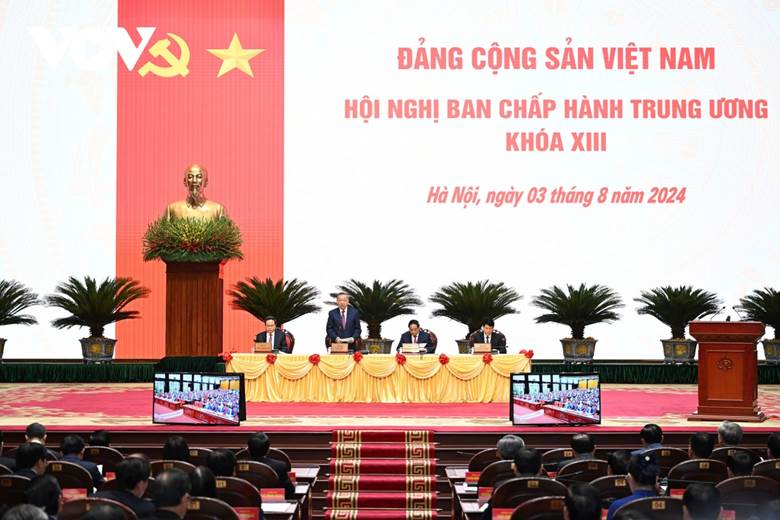 Sáng 3/8/2024, Hội nghị Ban Chấp hành Trung ương Đảng Cộng sản Việt Nam khóa XIII khai mạc tại Hà Nội. (Ảnh: Ngọc Thành)