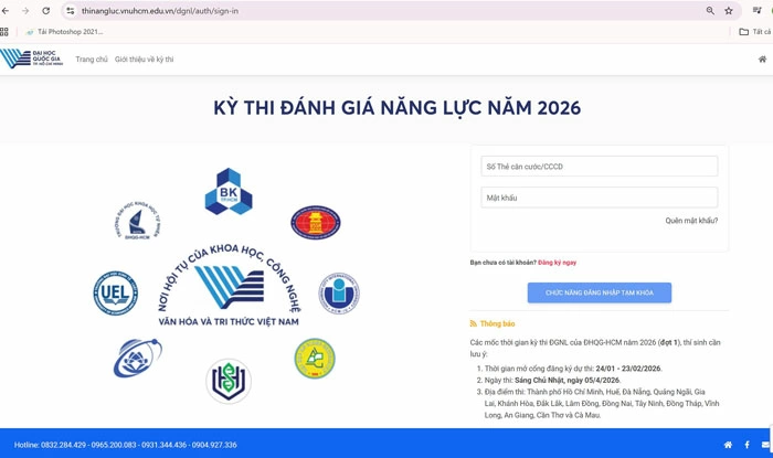 Thí sinh có 1 tháng đăng ký dự thi đánh giá năng lực đợt 1