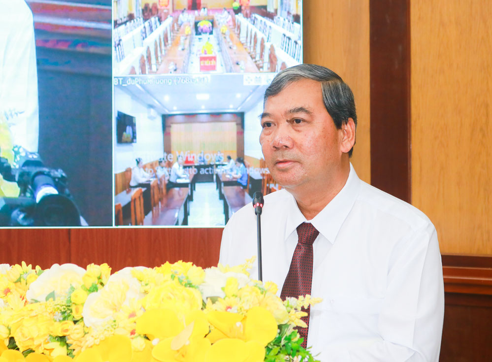 Đồng chí Kim Ngọc Thái – Phó Bí thư Tỉnh ủy phát biểu chỉ đạo hội nghị.