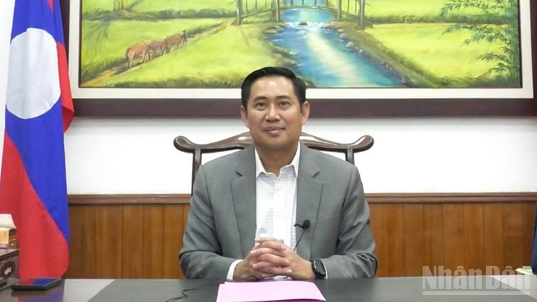 Ông Alounxay Sounnalath, Ủy viên Trung ương Đảng Nhân dân Cách mạng Lào, Bí thư Tỉnh ủy tỉnh Champasak (Lào). (Ảnh: DUY TOÀN)