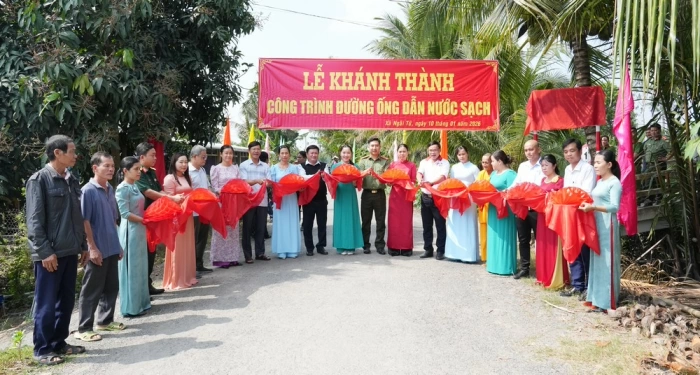 Khánh thành, nghiệm thu công trình đường ống dẫn nước sạch tại xã Ngãi Tứ