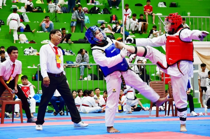 Trên 350 võ sĩ tham gia Giải Taekwondo các nhóm tuổi mừng Đảng, mừng xuân Bính Ngọ