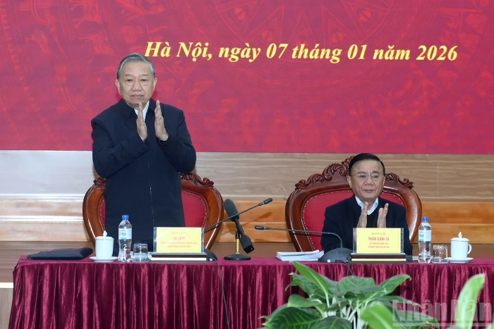 [Ảnh] Tổng Bí thư Tô Lâm làm việc với Ban Chính sách, chiến lược Trung ương