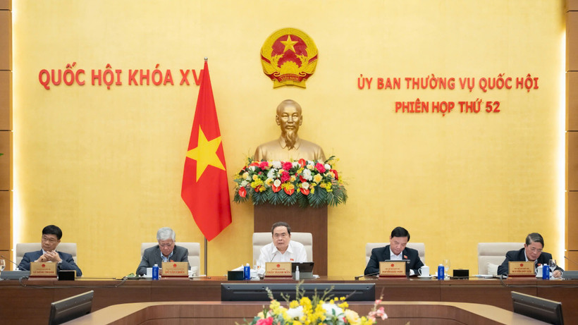 Chủ tịch Quốc hội Trần Thanh Mẫn phát biểu tại Phiên họp thứ 52 của Ủy ban Thường vụ Quốc hội.