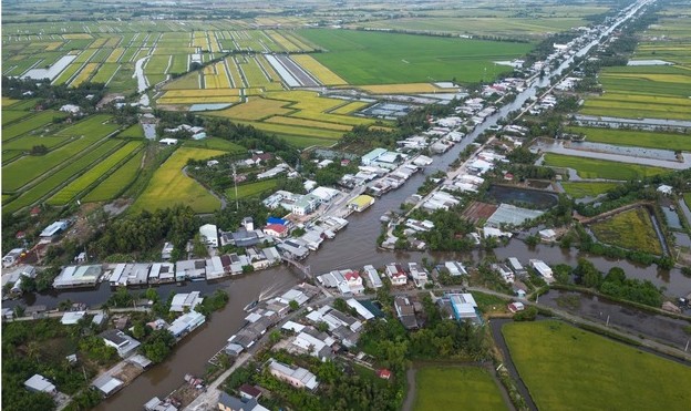 Những cánh đồng lúa thơm đặc sản của đồng bằng kết tinh từ bao giọt mồ hôi của nông dân xứ này. Ảnh: PHAN TRƯỜNG SƠN
