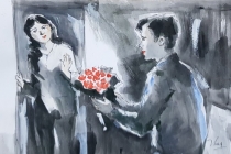 Bó hoa hồng cuối ngày