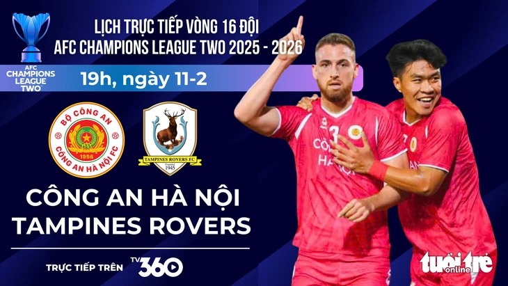 Lịch trực tiếp AFC Champions League Two: CLB Công An Hà Nội đấu Tampines Rovers - Đồ họa: AN BÌNH

