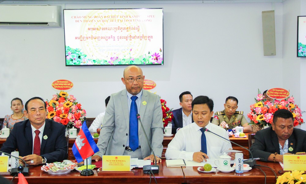 Ngài Toch Polyva- Phó Tỉnh trưởng tỉnh Kampong Speu phát biểu tại buổi làm việc.