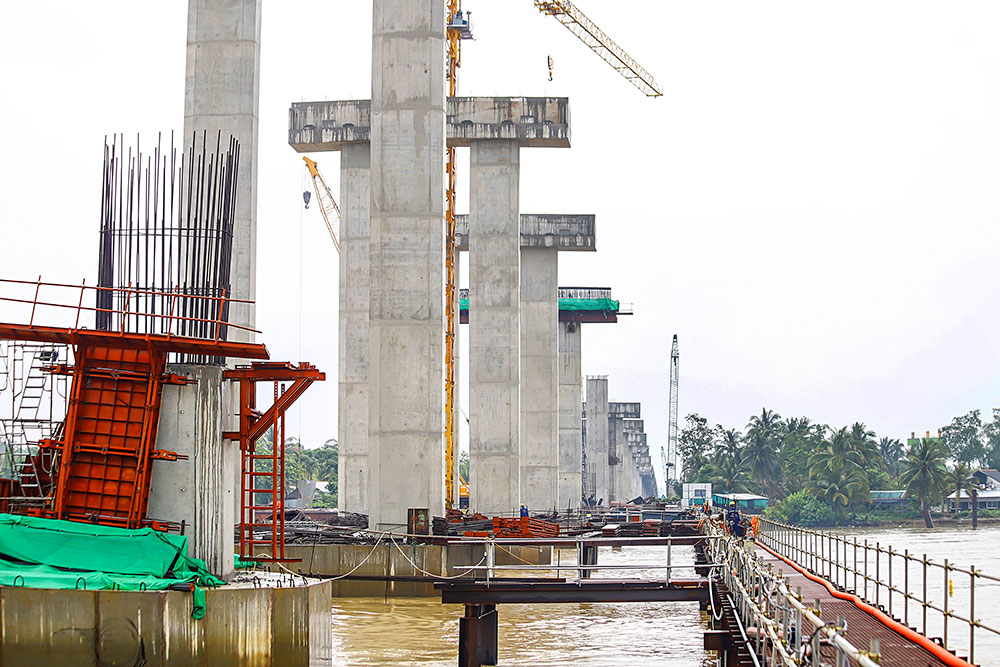 Dự án cầu Đại Ngãi hiện nay đang thực hiện tiến độ đúng theo kế hoạch.