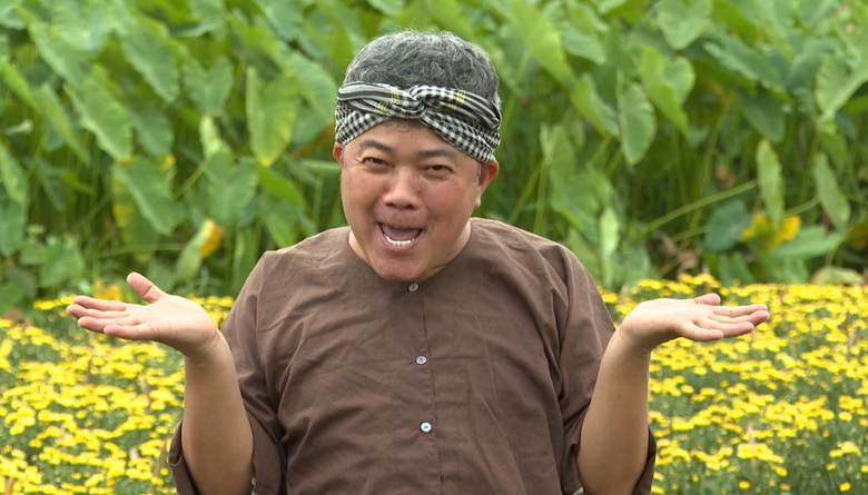 
Hình ảnh gần gũi của Hoàng Mèo trong vai ông Thổ Địa.