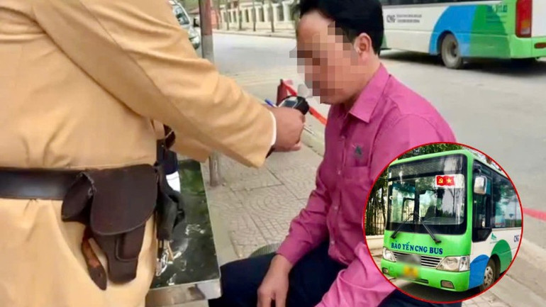 Tài xế xe buýt Bảo Yến (thành phố Hà Nội) bị xử lý do vi phạm nồng độ cồn sáng mùng 1 Tết.